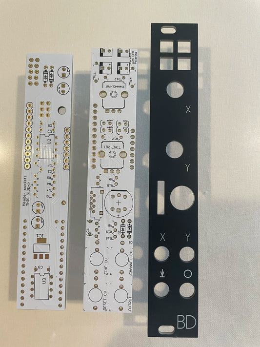 Prok Drums BD Bassdrum Eurorack 4HP PCB and panel, front view