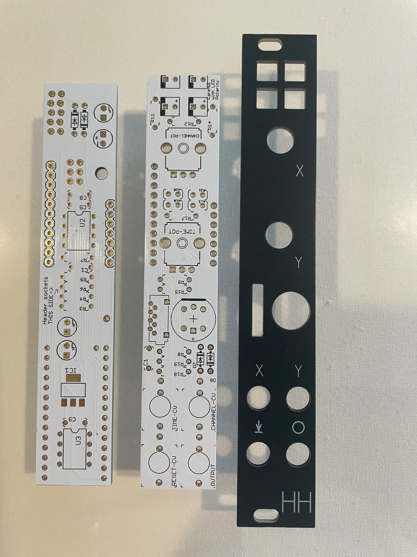 Prok Drums HH Hi-Hat Eurorack 4HP PCB and panel, front view